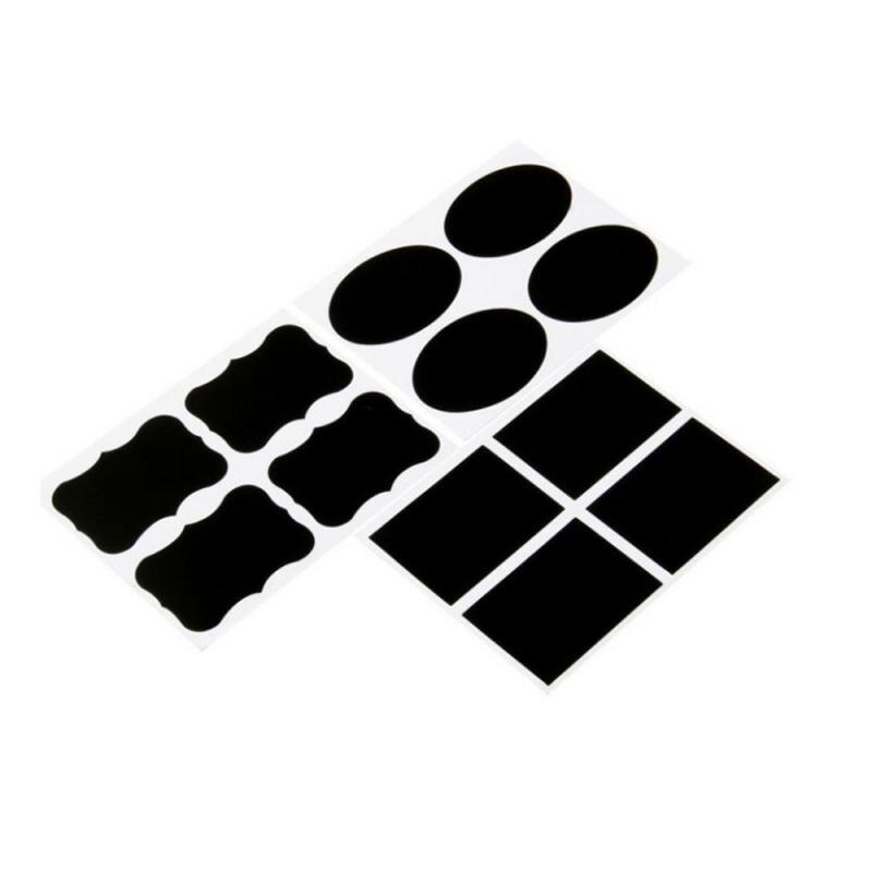 49Pcs Schoolbord Sticker Label Met Herschrijfbare Witte Vloeistof Krijt Zout Kruidkruik Fles Blackboard Sticker Keuken Accessoires: Default Title