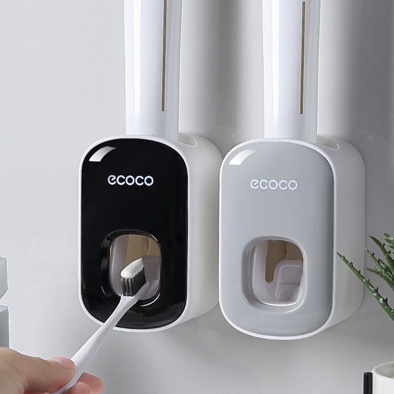 Wall Mount Automatic Toothpaste Dispenser Set Toothpaste Squeezer Dispenser Bathroom Toothbrush Accessories Easy To Install