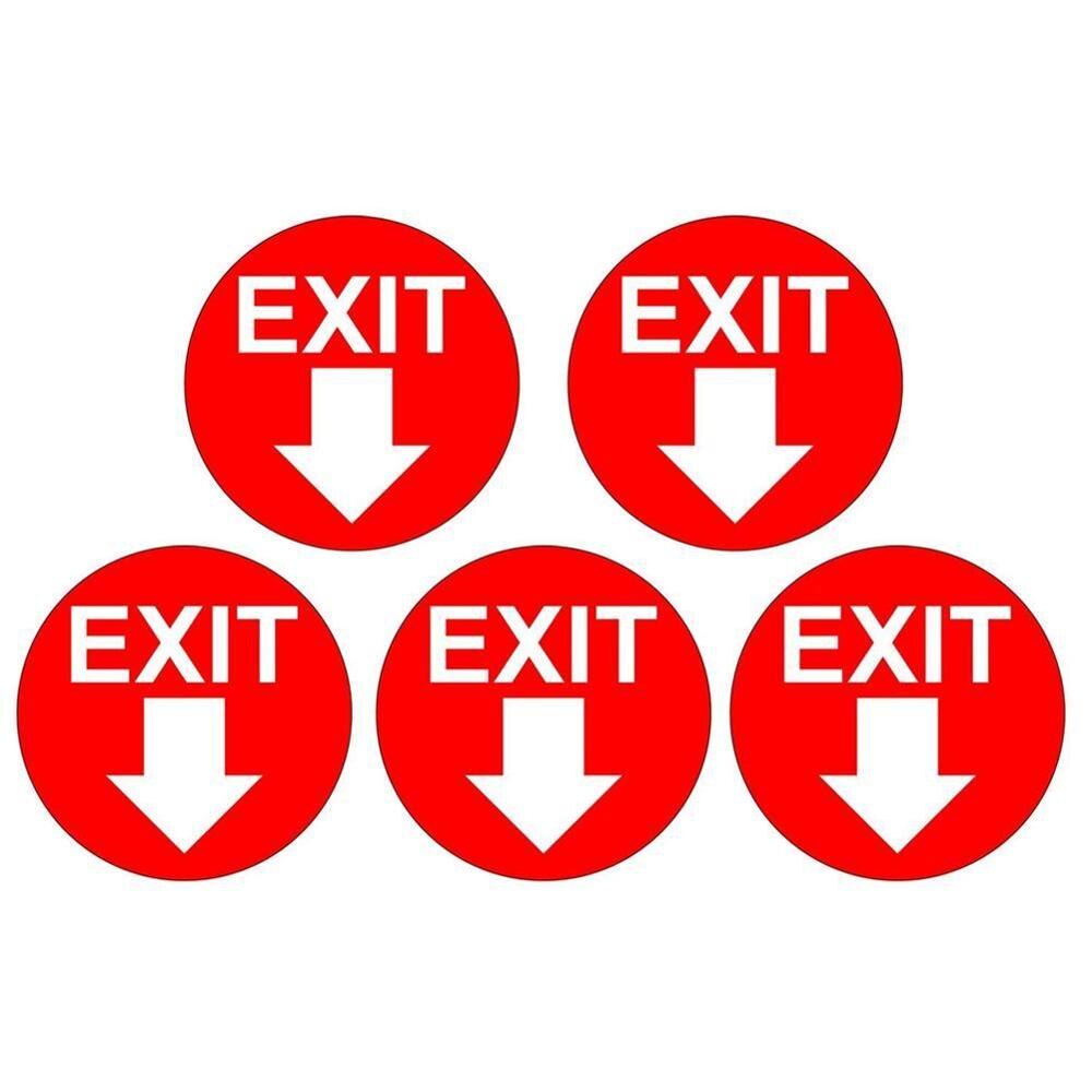 5PCS Social Distancing Floor Decals Safety Floor Sign Marker poster Maintaint Distance Anti-Slip: red