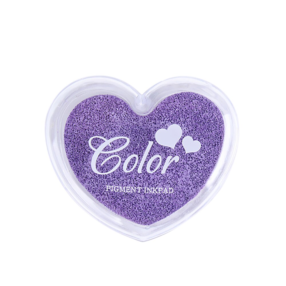 Stationary Set Craft Finger Ink Pad Candy Colors Heart-Shaped Fingerprint Inkpad for DIY Scrapbooking Rubber Card Making: Purple
