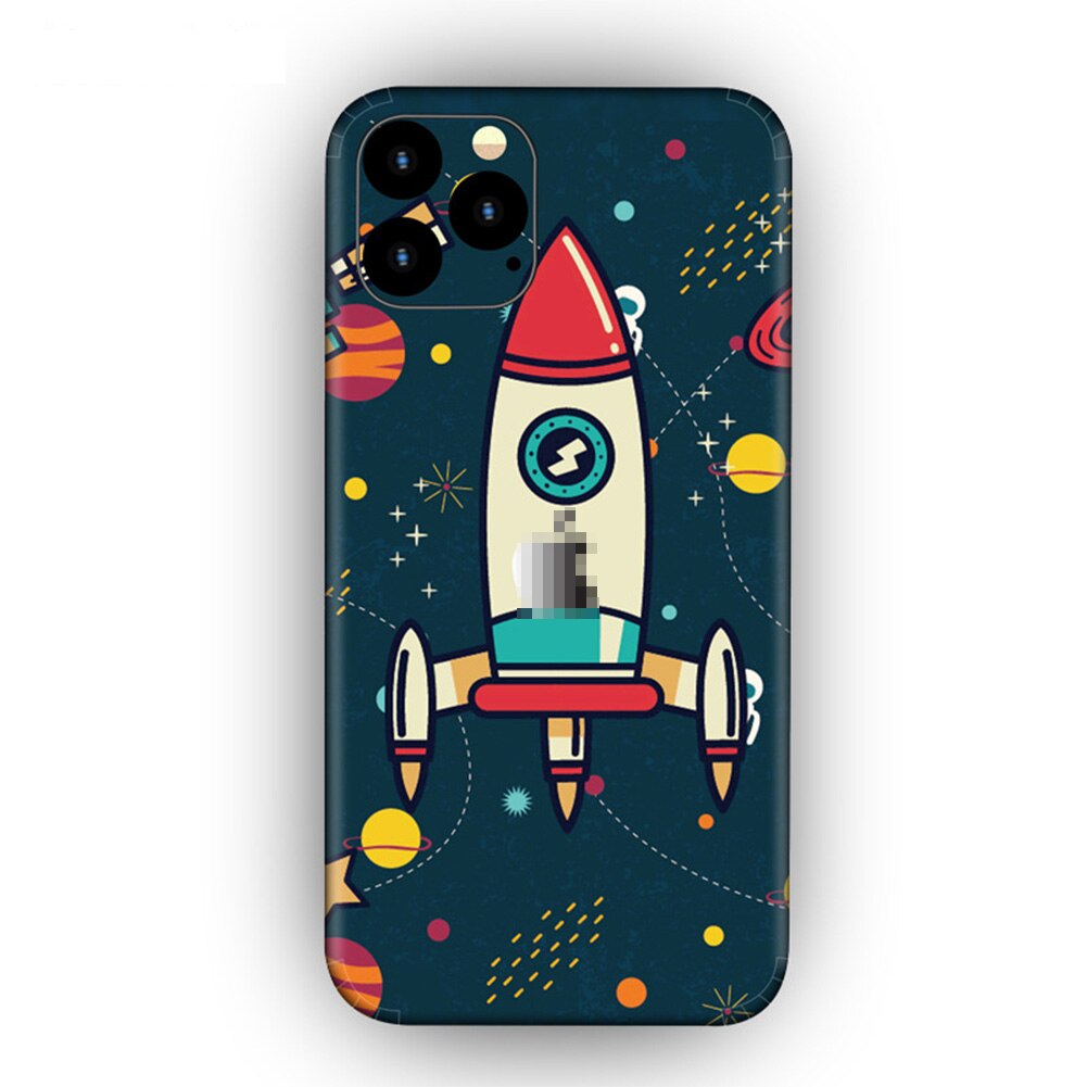 Śliczne kolorowe tylne naklejki na iPhone 11 Cartoon Phone Protector skórki cienka tylna folia dekoracyjna: MULTICOLOR
