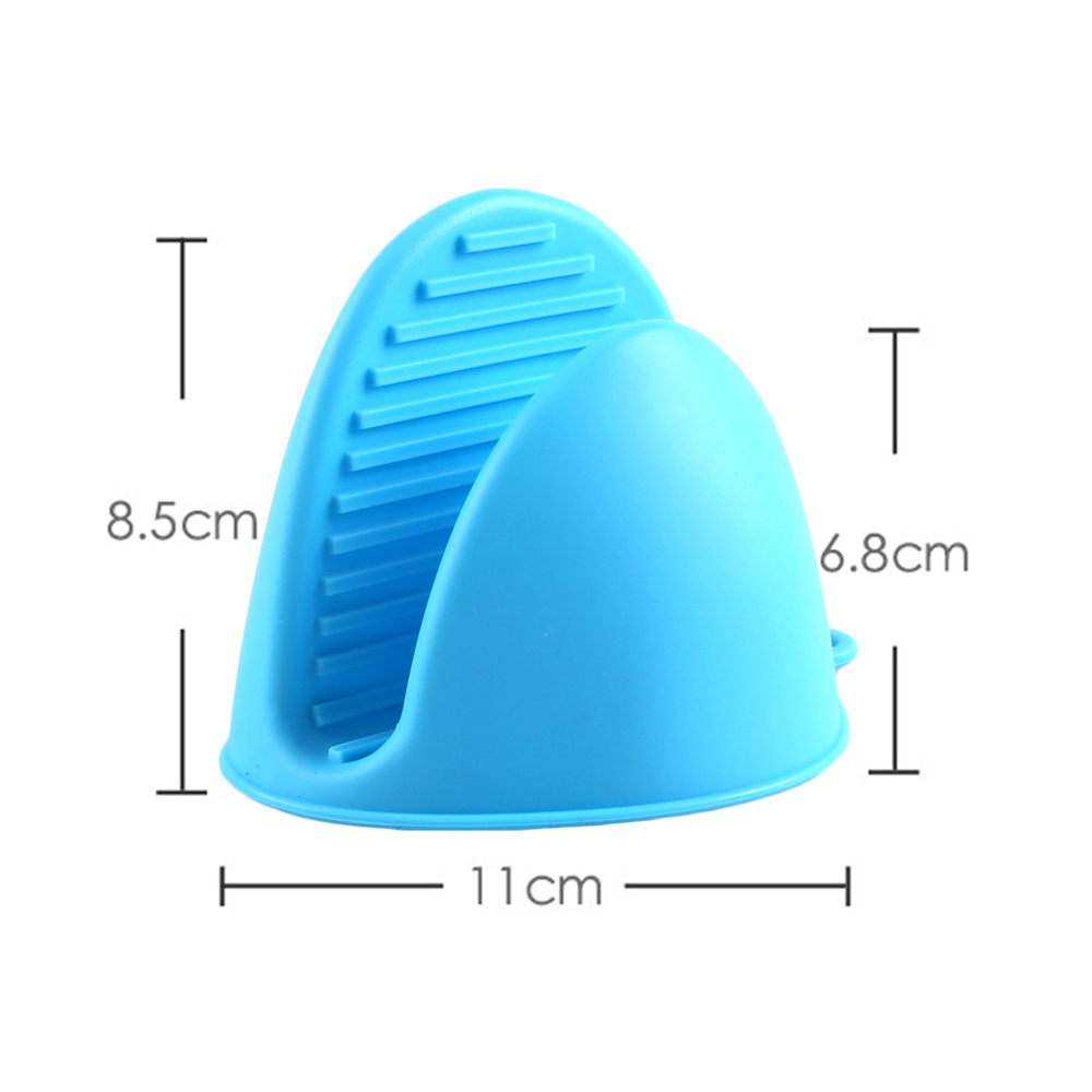 Microwave Oven Glove Silicone Heat Insulation Mitts Anti Scalding Pot Bowl Holder Clip Cooking Baking Kitchen Gadget Accessories: Blue
