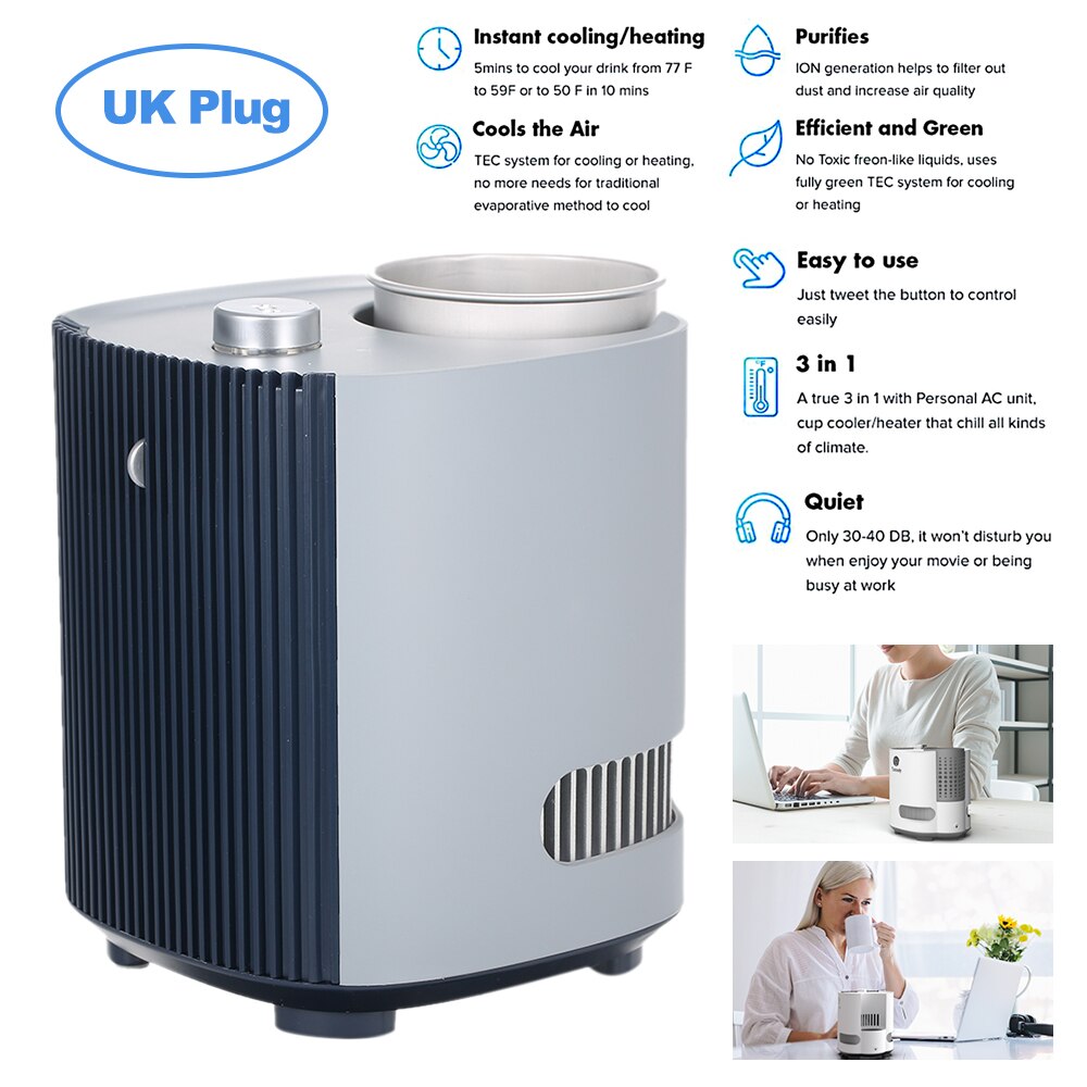 3-in-1 Smart Instant Cooler Warmer Fan Cold Drink Cup Multifunctional Beverage Fast Cooling/Heating Machine Coffee Maker: GY-UK