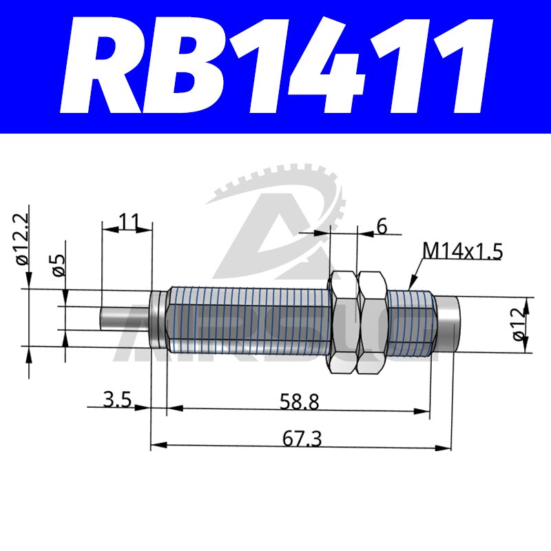 Pneumatisk hydraulisk støtdemper justerbar hydraulisk buffer rb serie  rb0805 rb1007 med hette rbc 1007 rbc 2725: Rb1411