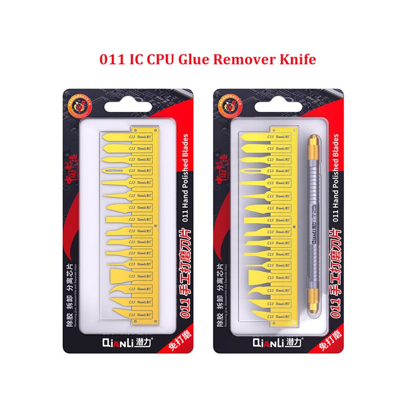 Qianli 011 antideslizante Metal bisturí utensilios con cuchillas Kit cortador cuchillos de grabado artesanal apertura reparación para teléfono PCB bisturí herramientas de CPU