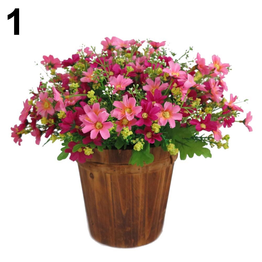 1 Bouquet 28 Heads Cute Silk Daisy Drtificial Decorative Flower Wedding Flower Bouquet Home Room Table Decoration: Pink