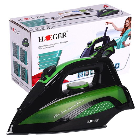 2200W Electric Iron Clothes Teflon Steam Iron Handheld Flatiron Home Garment Ironing Machine: Green / AU