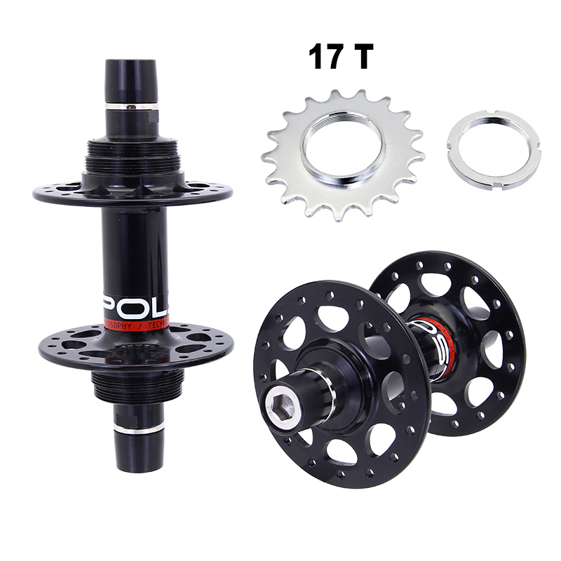 POLSO 20H 24H 32H Fixed Gear Hub Track Bike Aluminum Alloy Axle Cycling Hubs with 17T Cog: Red