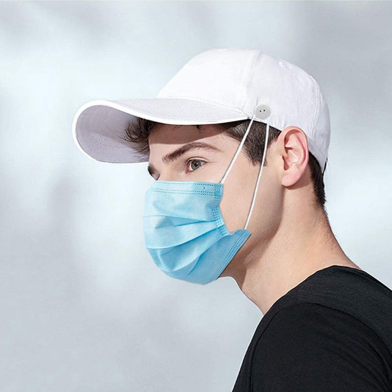 Unisex Heldere Effen Kleur Baseball Cap Met Knoppen Gezichtsmasker Houder Bescherm Oren Outdoor Sport Verstelbare Snapback Hoed
