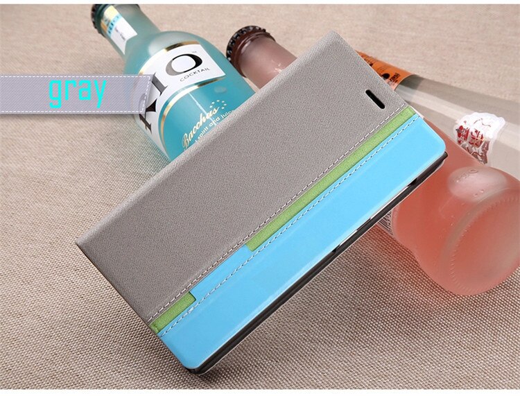 Luxury Business Wallet Bag Stand Mixed Colors Flip PU Leather Case For HTC 10 HTC One M7 M9 M10 A9 Cover with Card Slot Fundas: For HTC One M7 / Gray