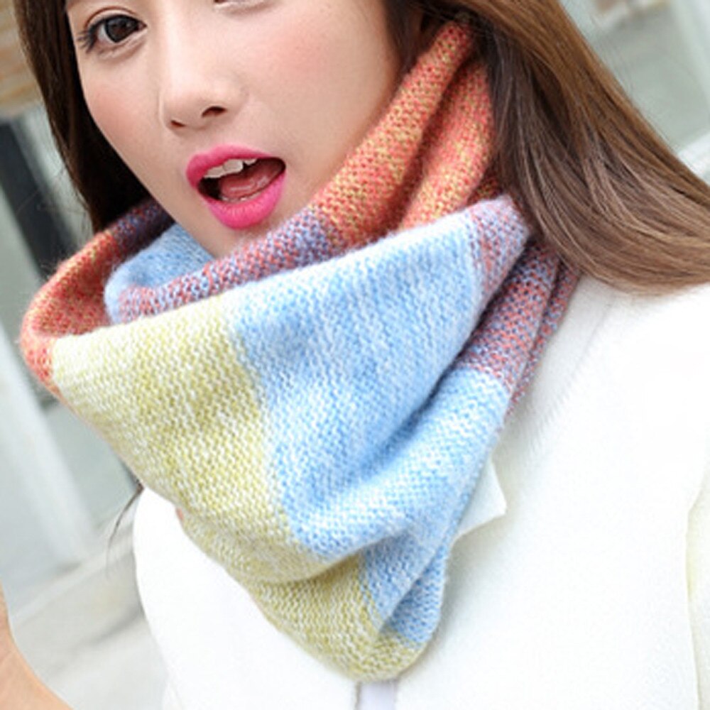 autumn Winter Women Warm Knit Neck Circle Cowl Snood Multi-purpose Scarf f Long Scarf Shawl Wrap Ring2020#1004