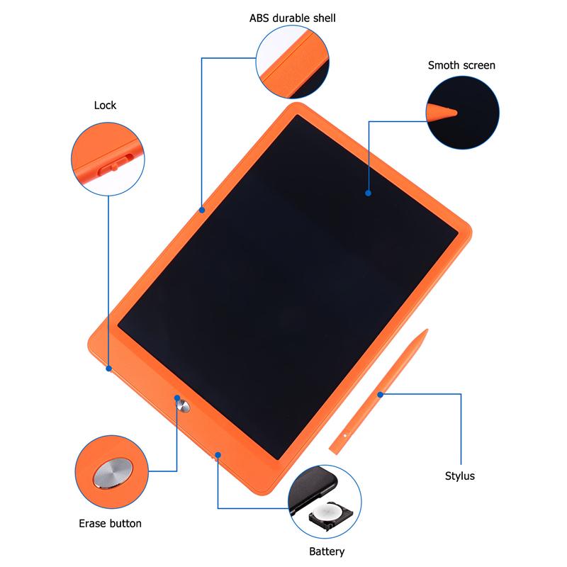 1 sæt lcd skrive tablet med pen bærbar tegnebræt graffiti skrivebræt
