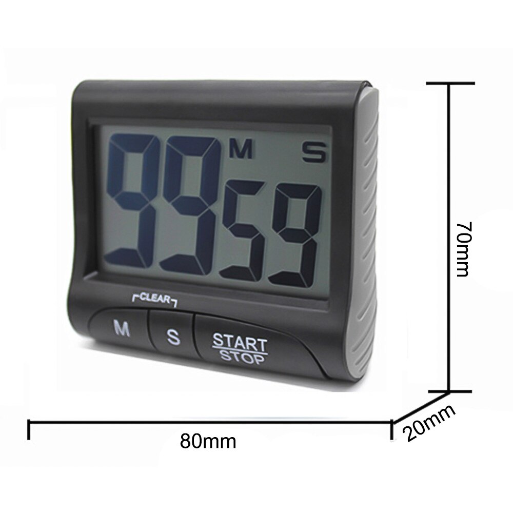 Super Thin LCD Digital Screen Kitchen Countdown Timer Magnet Clock Sleep Stopwatch Clock Timer Temporizador Clock: D