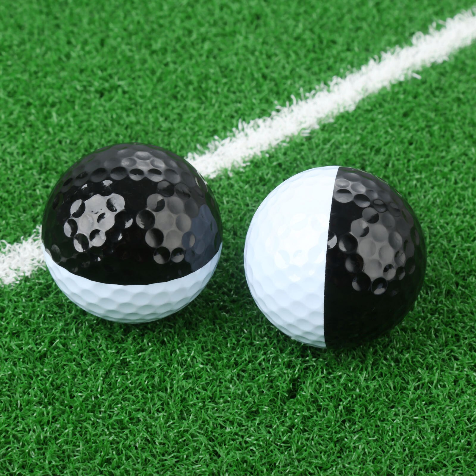 1 Pc pallina da golf a doppio livello in bianco e nero diametro 42.7mm palline da allenamento in gomma sintetica per allenamento sportivo interno