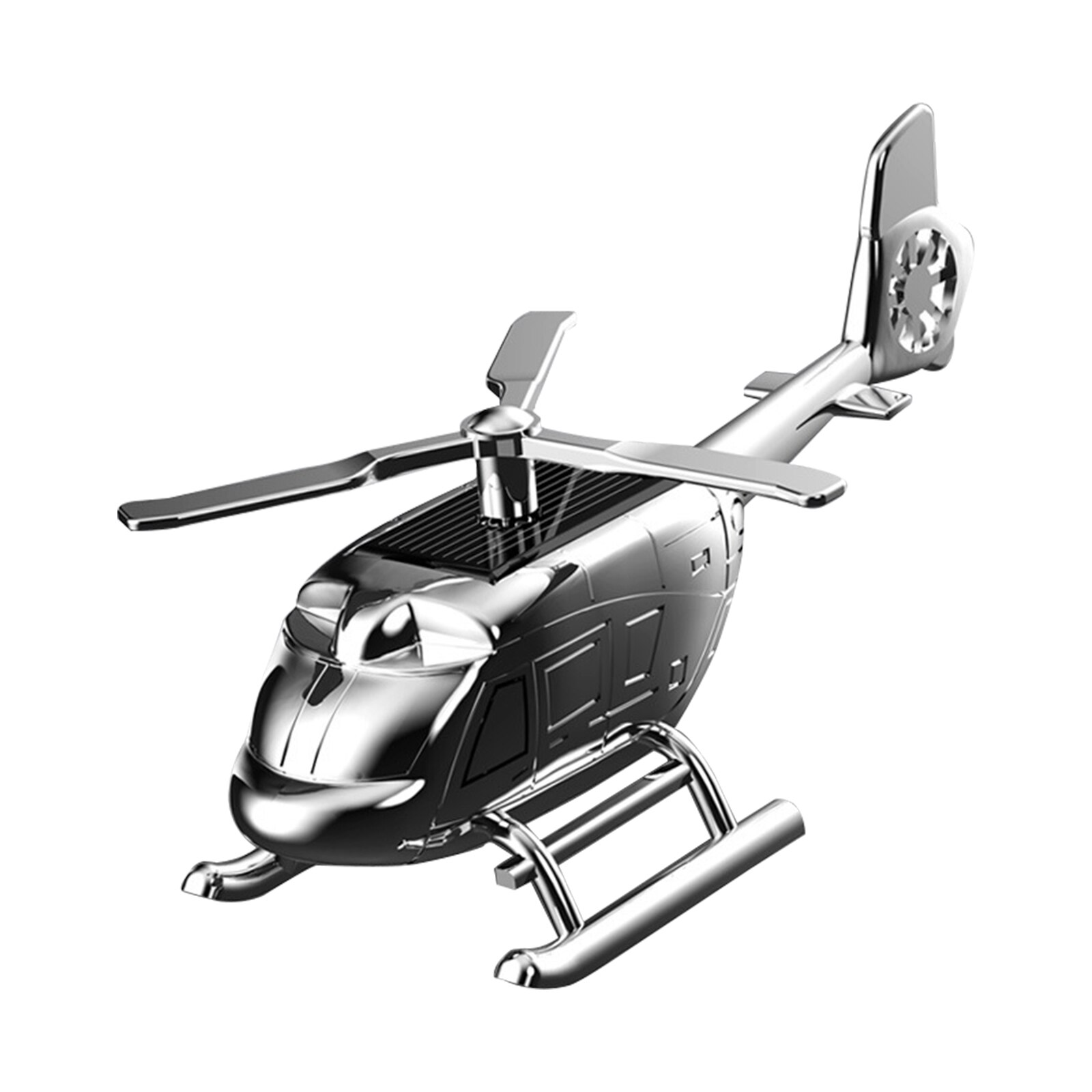 Helicóptero Solar aromaterapia fragante coche y juguete casero decoración para el hogar Oficina Vehículo de viaje NJ88: Plata