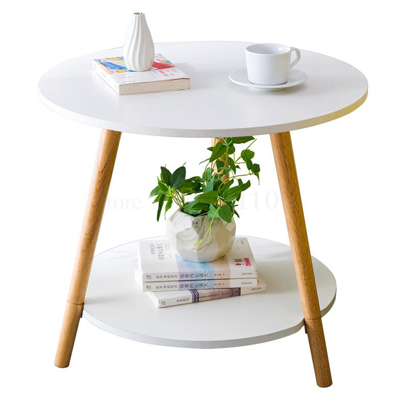 Enkelt tebord, moderne mini rundt bord, sofa, skabshjørne, natbord, enkel nordisk stil