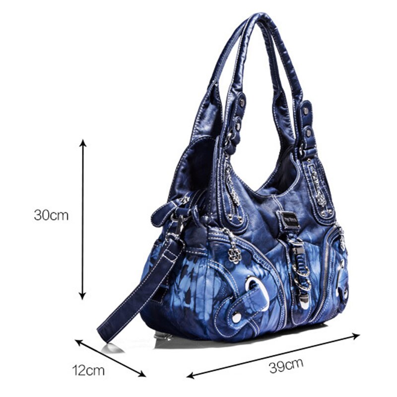 HENGSHENG crossbody bags for women shoulder bag lady handbags retro Dumpling bags pu Tie dyeing purse