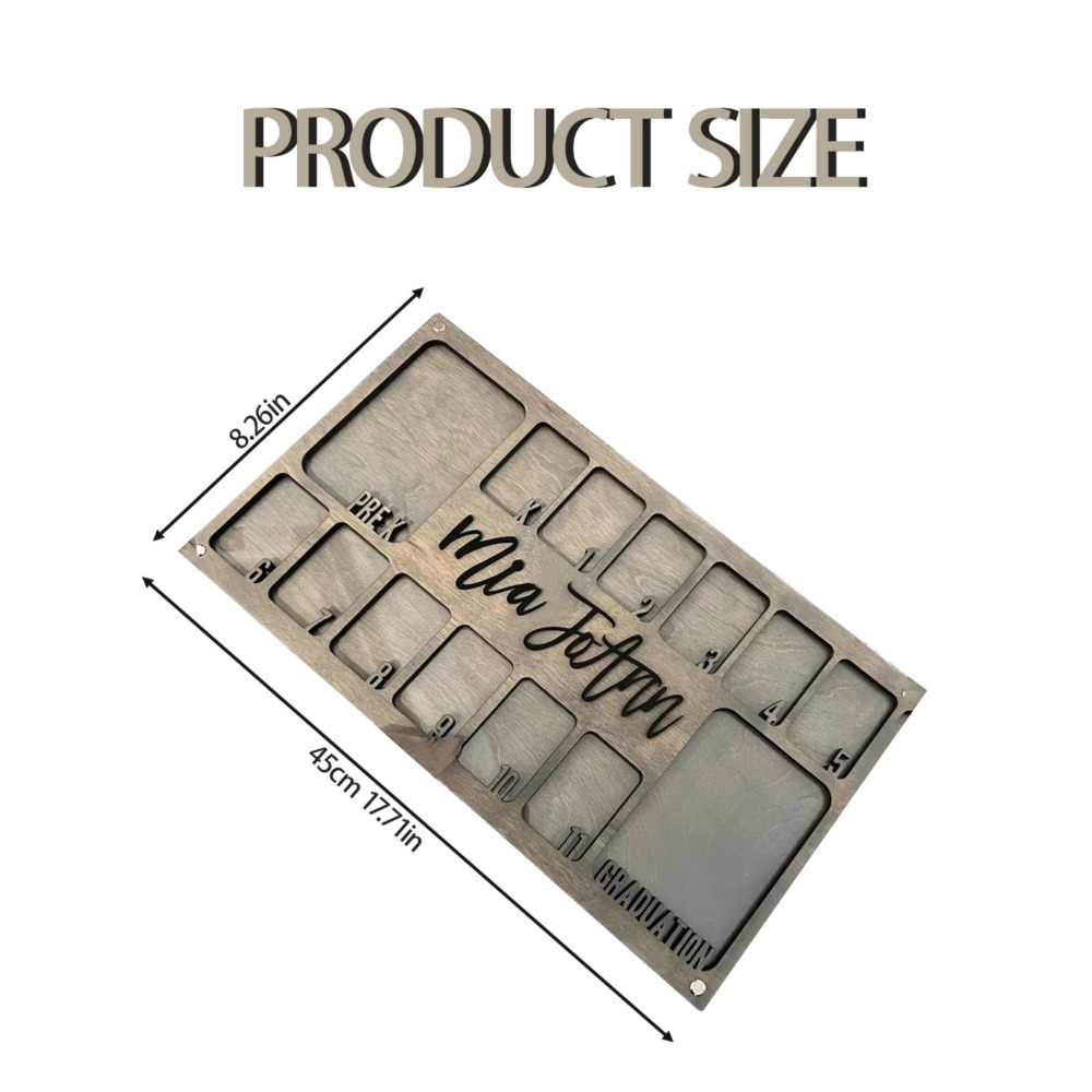 Houten schoolfotolijst Aan de muur gemonteerde handgemaakte schoolfotolijst Pre-k-12 Afstuderen Afstuderen Fotolijst