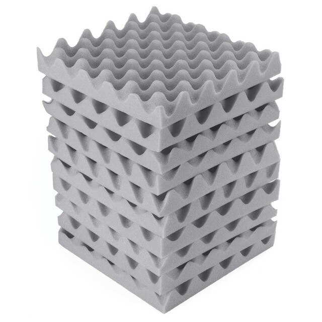 10pcs/set 25x25x4cm Sound-absorbing Sponge Soundproof Sponge Noise Insulation Foam Piano Drum Shed Room Classroom Wall Muffler: Gray
