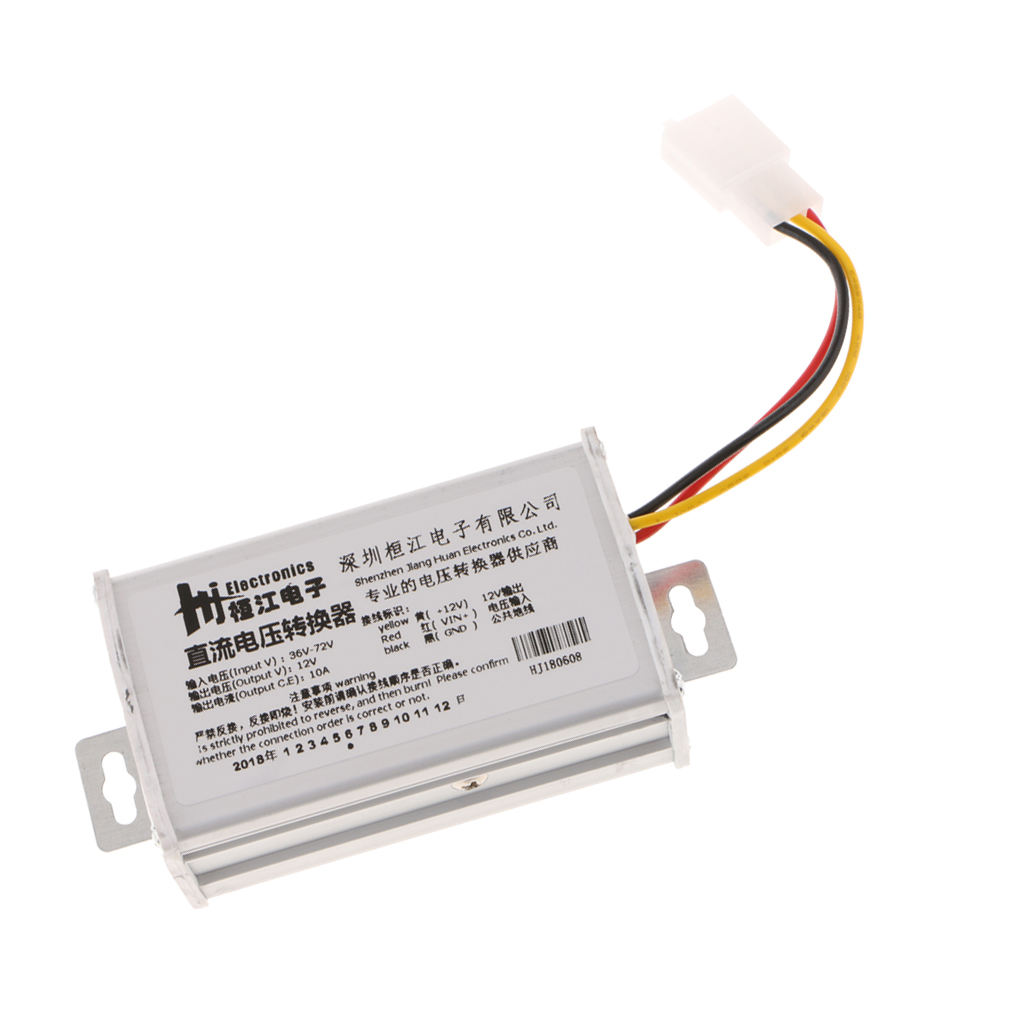 Car 36v-72v to 12V / 10A DC to DC Buck Converter for Electric Scooter, Horn,