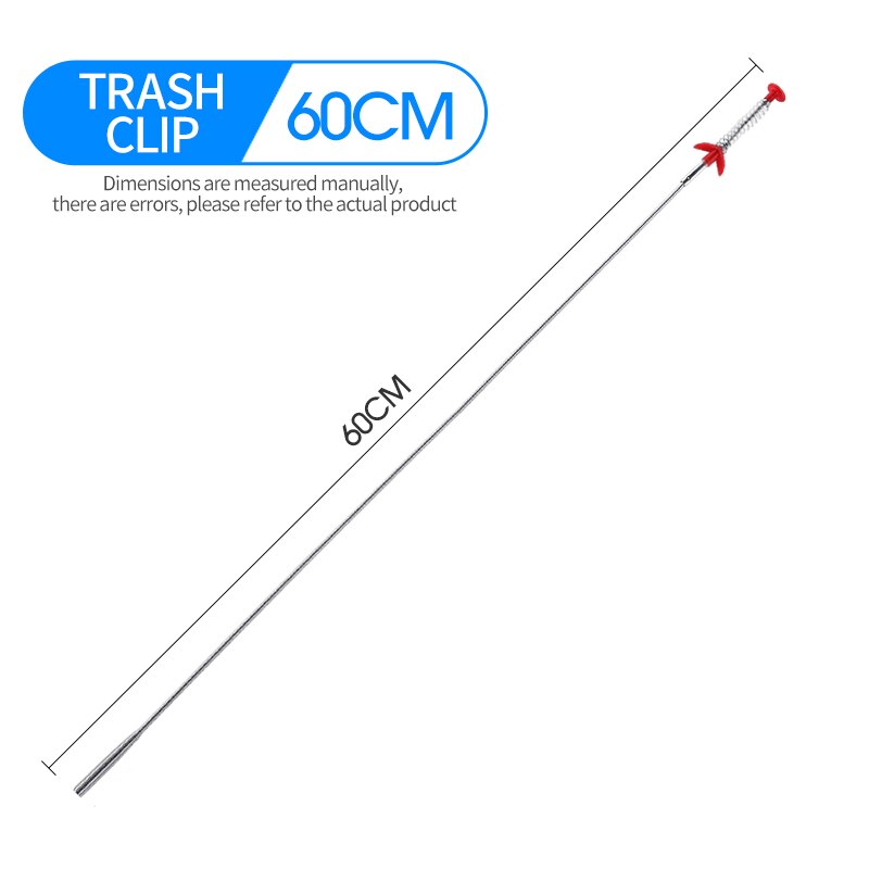 23 Inch Drain Snake Spring Tube Unblock Tool Bathroom Sewer Dredge Anti-Clogging Tool Kitchen Sink Cleaning Hook Plumbing Agent