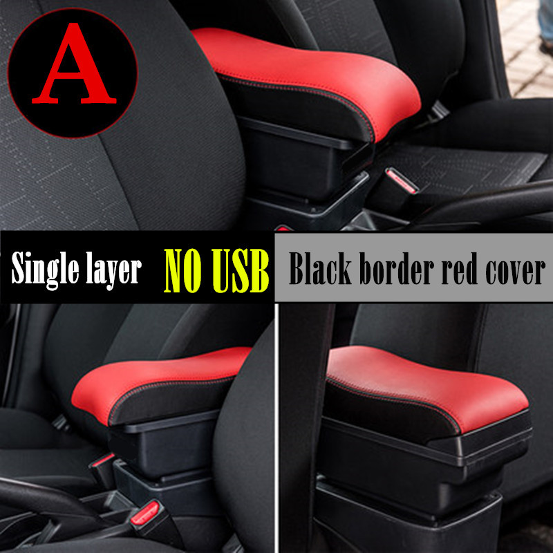 For Renault Dacia Duster 2 3 Ⅱ Ⅲ Armrest Box Auto Central Console Storage Car Accessories with USB Charging: A5 Red black No USB