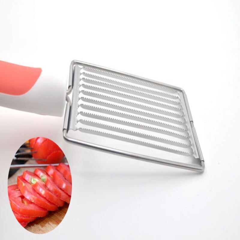 1 pièces trancheuse de tomate en acier inoxydable dentelé oeuf fruits fromage hachoir manuel trancheuses tomate Cutter viande Frok outils de cuisine chaude