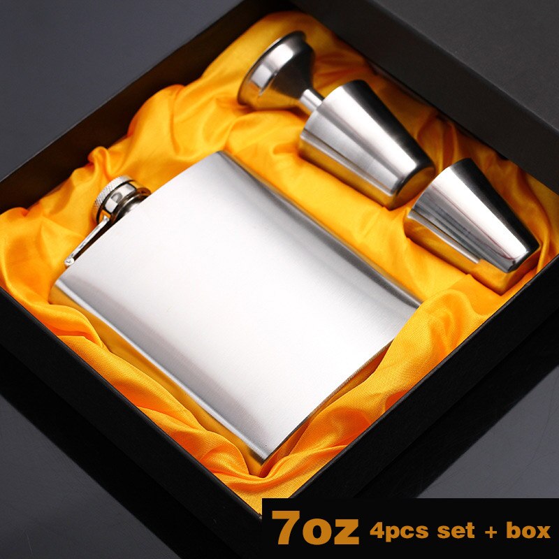 7 Oz Rvs Heupfles Met Trechter Pocket Heupfles Alcohol Whiskey Heupfles Schroefdop Drinkware Wijn Cup