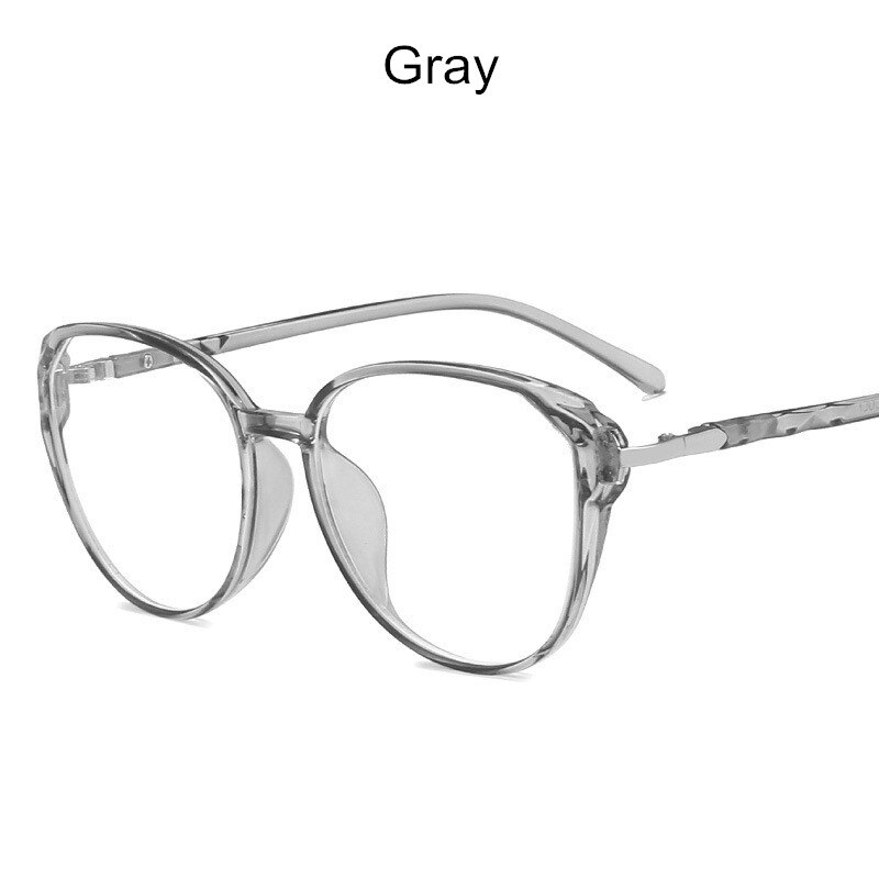 Anti-Blue Light Optical Myopia Eyeglasses Women Computer Prescription Glasses Classic Square Plastic Frame Tr90: Gray