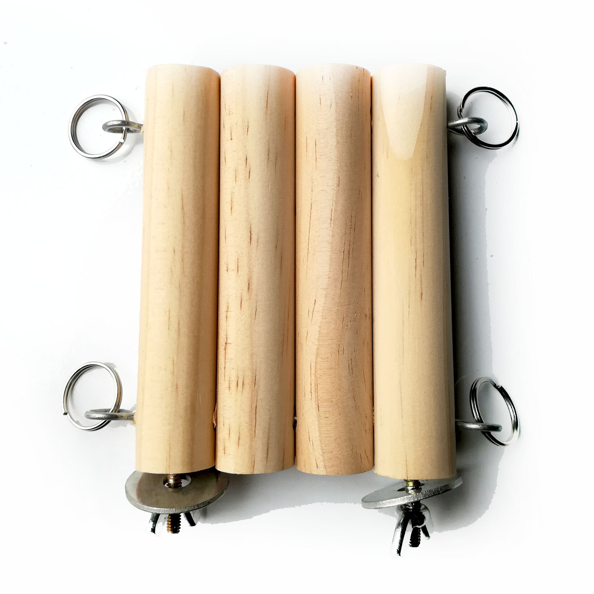 bird parrot pet wooden cage accessories toys logs perched bird cage pet toys: Wood color S