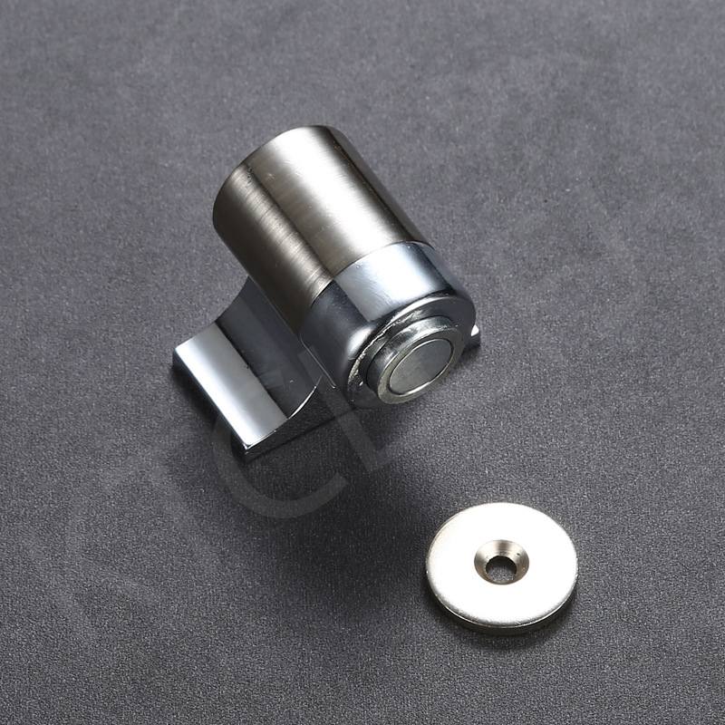 Stainless Steel Neodymium Magnet Door Stop Strong Magnetic Floor Suction Mini Door Stop Furniture Hardware: Sliver