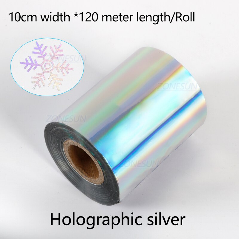 ZONESUN 10cm Rollen Heißer Folie Stanzen Papier Wärme Transfer Eloxiert vergoldet Papier für Leder PU Brieftasche Heißer folie stanzen handwerk: holografisch Splitter