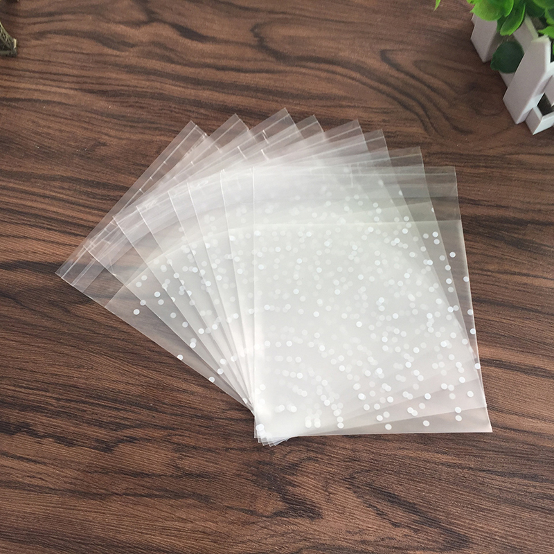 100 Stks/set Verpakking Bag Plastic Koekjes Verpakking Brood Bakken Levert Wit Dot Candy Cookies Pakket Party Wedding Decor
