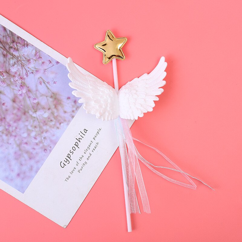Alas de Ángel Topper de la torta de Magdalena DIY superior banderas pastel inserción decoraciones para el Día de San Valentín boda cumpleaños de accesorios: 1pc Large white