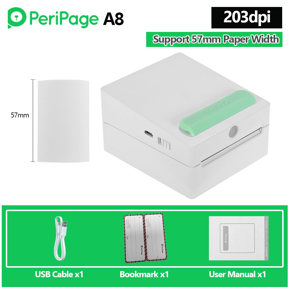 Peripage A9s Max Portable Photo Printer 304Dpi Bluetooth Draadloze Thermische Printer Ontvangst Label Maker Sticker Peripage A9 Max A8: A8 203dpi