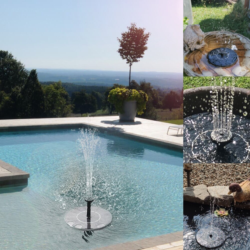 Solar Fountain Floating Garden Decoration Solar Panel Bird Bath Powered Fountain Pond Patio Garden Waterfall Fountain Pump