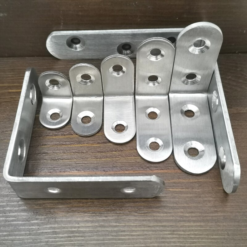 Stainless Steel L-shaped Angle Bracket 90 Degree Holder Furniture Connector Partition Triangle Fixed Block Laminated Bracket