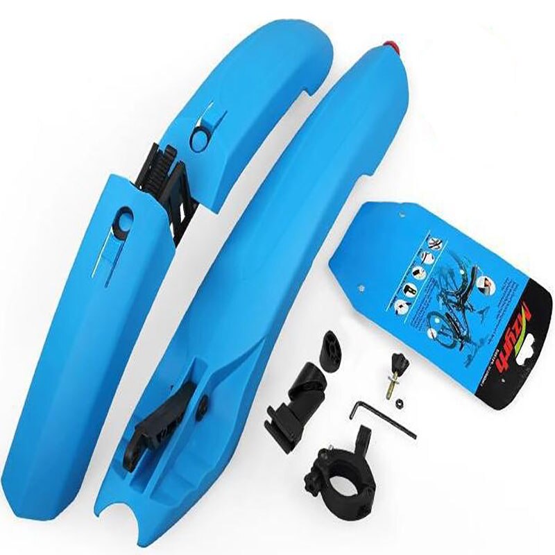 Guardabarros para bicicleta con luz trasera LED, ajustable, 5 colores, fácil de instalar