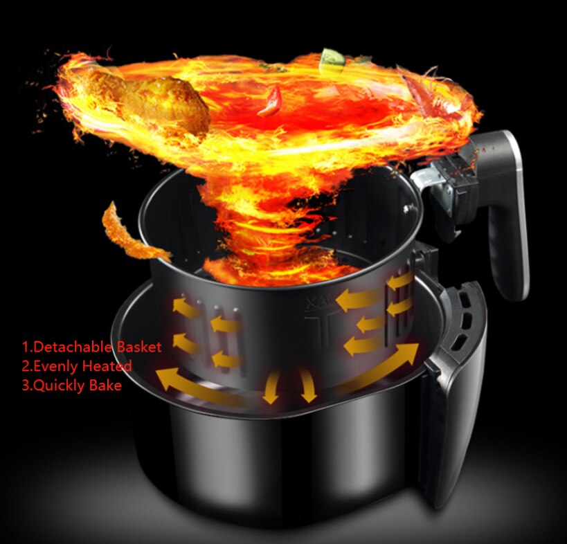 3.6L Digital Air Fryer Electric 7 Program Functional Oven Smokeless No Oil LCD Display 220-240V or 110-120V 1500W Power