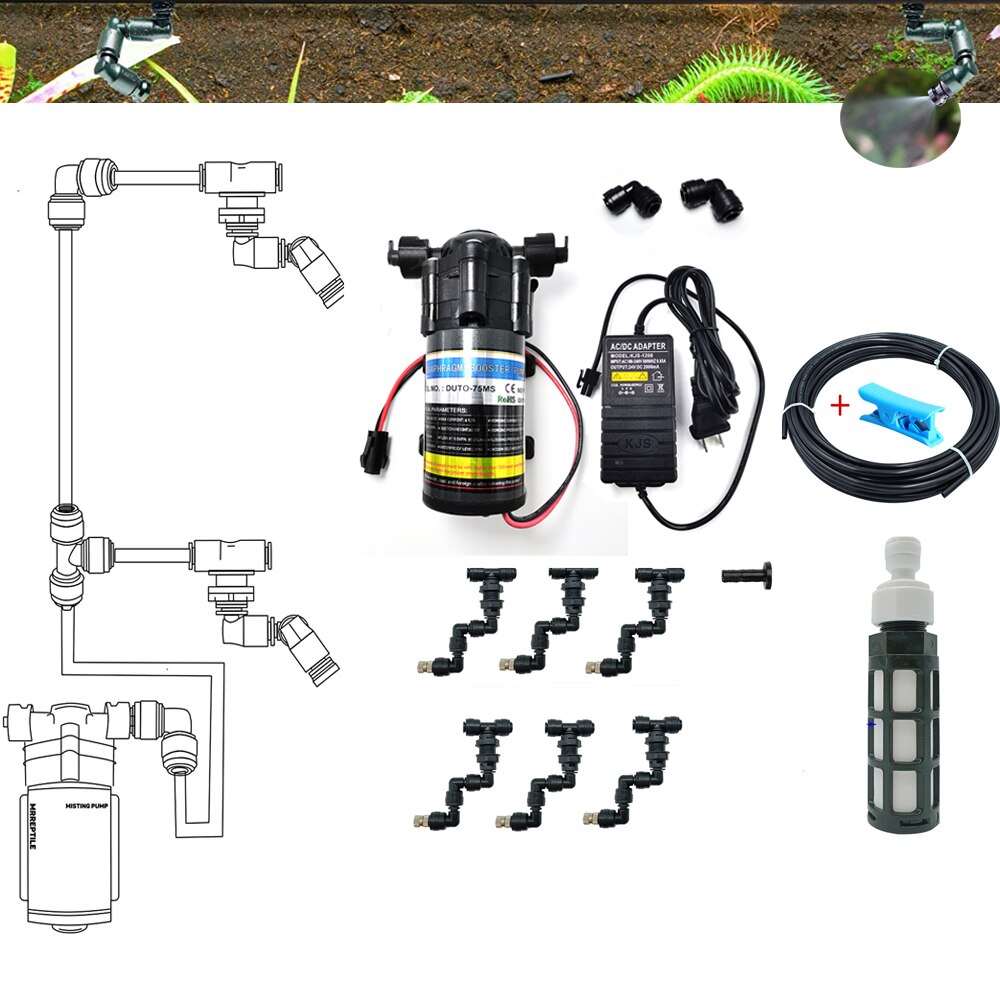 Sistema di nebulizzazione per rettili terrario signore per camaleonte tartaruga lucertola umidificatore foresta pluviale serbatoio spray sistema di irrigazione interna