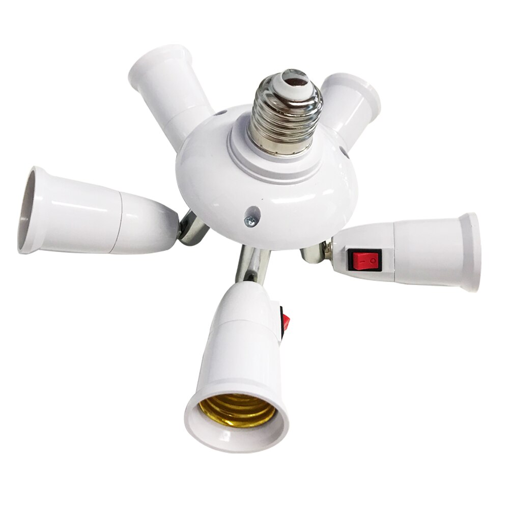 E27 splitter 3/4/5 hoder lampe sokkel justerbar led lyspære holder adapter konverter socket lampeholder