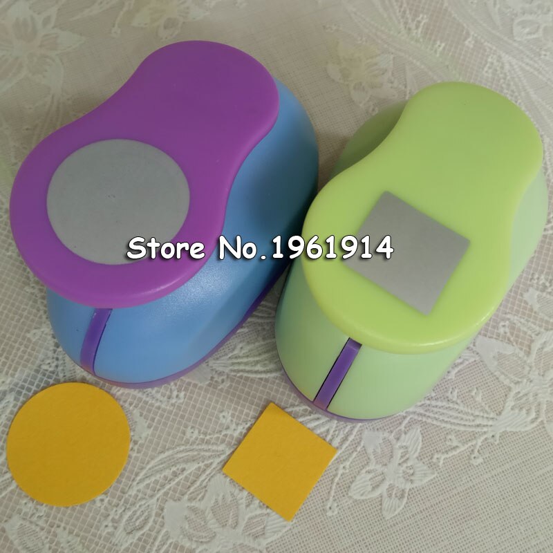 2pcs circle square shape craft punch set Punch Craft Scrapbooking school Paper Puncher eva hole punch 2.5cm 1.8cm
