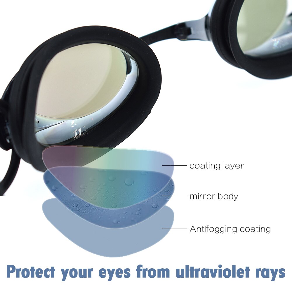 Anti-dug uv beskyttelse svømmebriller med ultra lav profil til voksne mænd kvinder ungdom børn børn triatlon