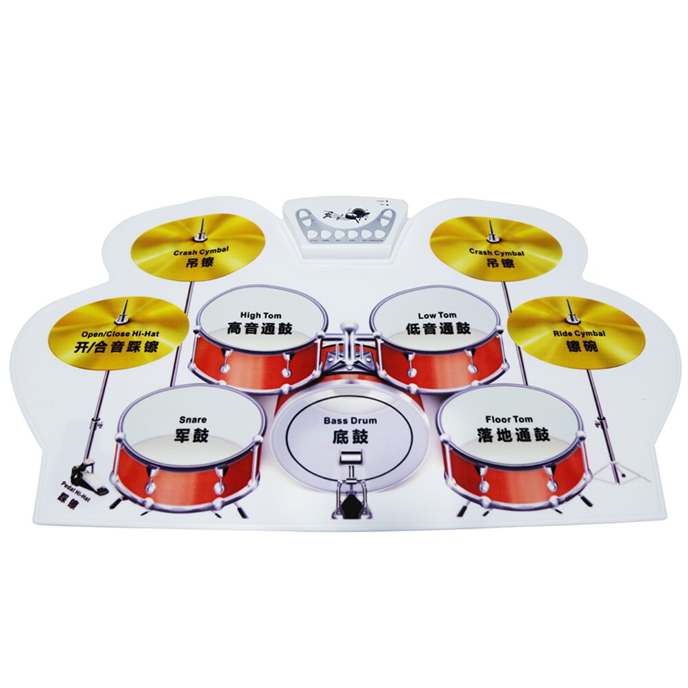 Siliconen Elektronische Usb Roll Up Drum Kit Met Drumsticks Voetpedaal Musical