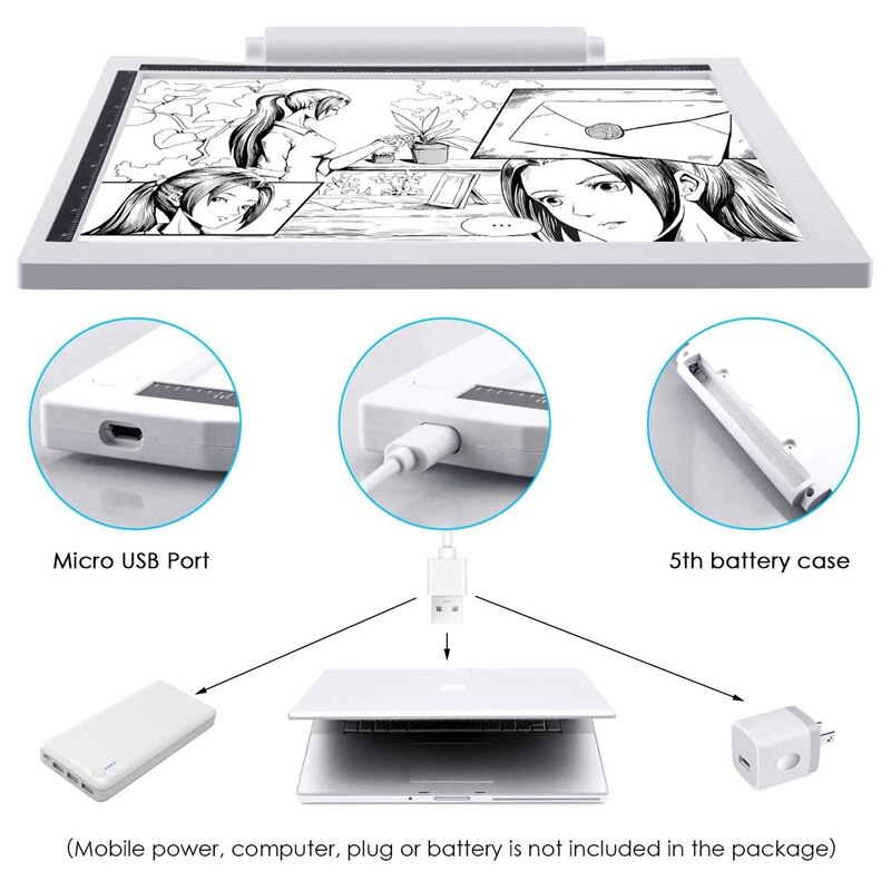 Light Box Drawing A4 Tracing Board Multi-Function Copying Station Battery-Powered USB Powered Copy Board