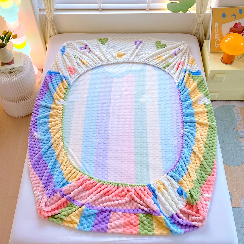 Varmt laken, mykt fløyels sengetrekk, dobbeltlaken, vintermadrassbeskytter, sengetøy, drapert de lit (putetrekk må bestilles)