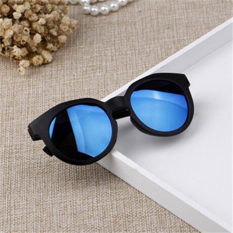 KOTTDO Brand Kids Sunglasses Child Black Sun Glasses Anti-uv Baby Sun-shading Eyeglasses Girl Boy Sunglass: Black Blue
