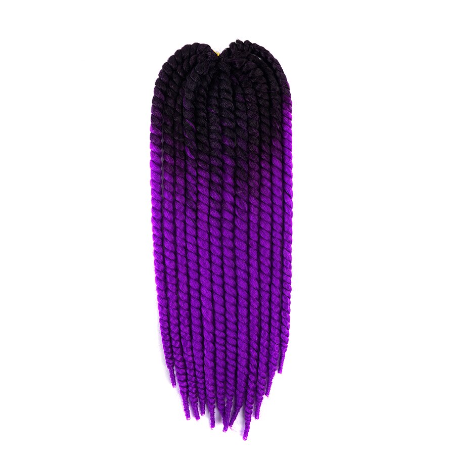 22 ''120g 20 couleur havane Mambo torsion cheveux Crochet tresses synthétique Ombre Crochet cheveux tressage cheveux violet: P2 / 613