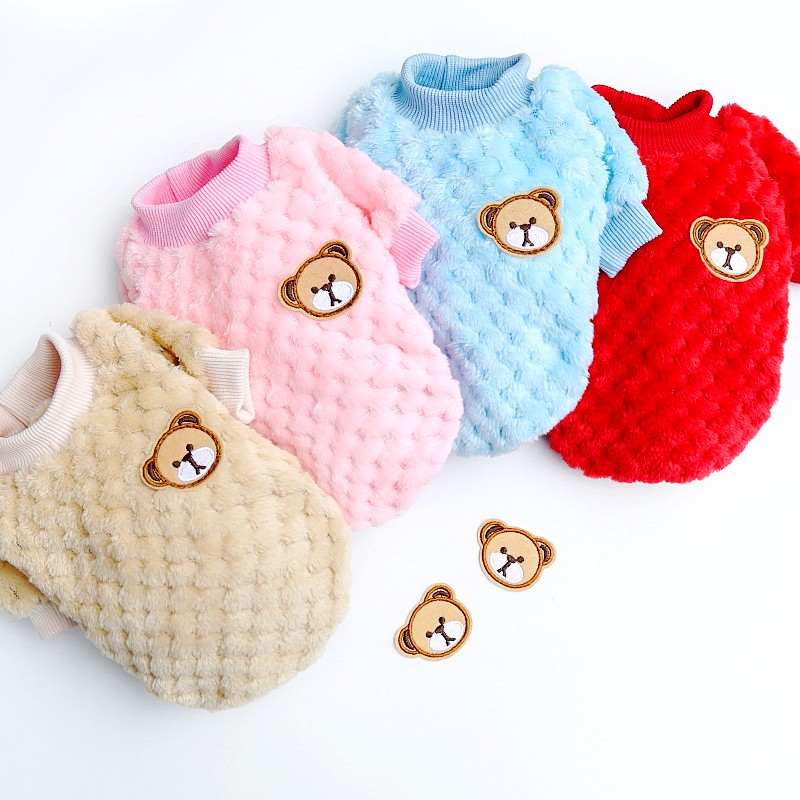 Vêtements pour chiens de compagnie hiver chien sweats à capuche doux chiot pull mignon ours imprimé chat sweat Chihuahua vêtements sweat à capuche pour animaux de compagnie