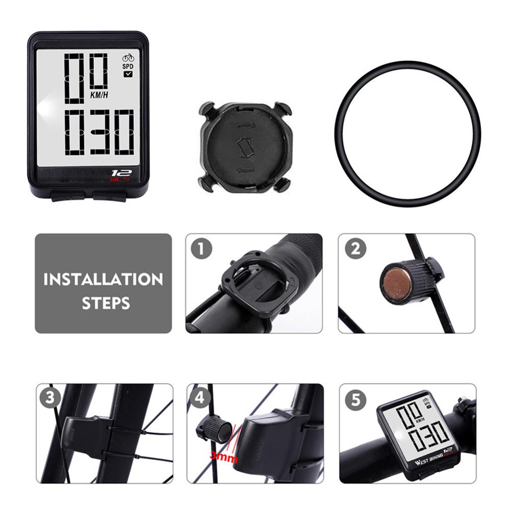 Mountain Bike Wireless Large Character Code Table MTB Waterproof Luminous Speedometer calorie counter Bicycle Accessories